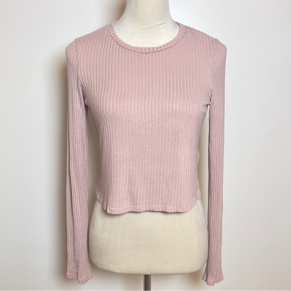 Reformation Tops - Reformation Jeans Ribbed Knit Long Sleeve Top in Dusty Pink Size Small
